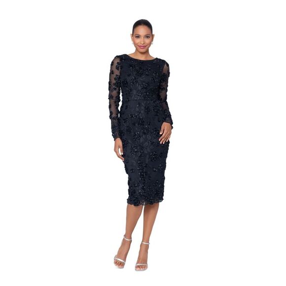 Jillian" Long Sleeve Caviar Dress